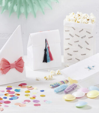 folia papieren zakken met blokbodem, 100 x 55 x 175 mm, wit