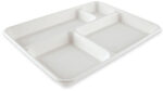 NATURE Star suikerriet-dienblad / tray, 4 vakken, wit