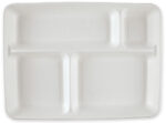 NATURE Star suikerriet-dienblad / tray, 4 vakken, wit