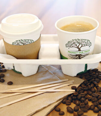 NATURE Star bekerdrager Double, voor 2 bekers, van suikerriet, wit