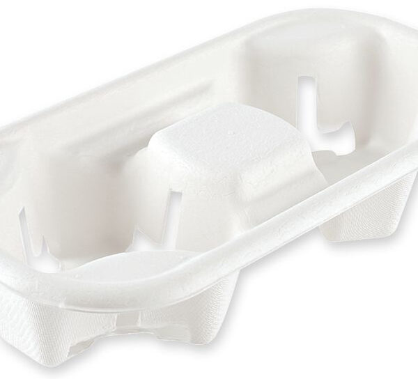 NATURE Star bekerdrager Double, voor 2 bekers, van suikerriet, wit