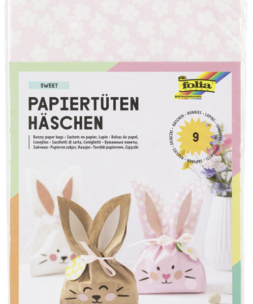 folia set papieren zakken 'Bunny SWEET', kleuren assorti