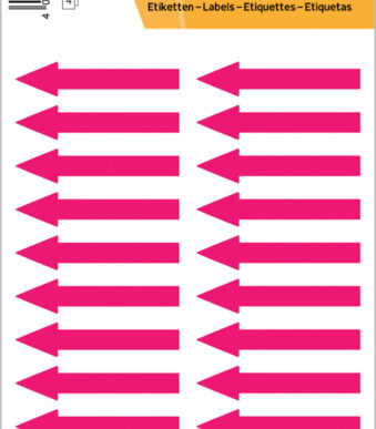 HERMA kennisgevingsetiket ´Pijl´, 38 x 7 mm, fluor rood, permanent, handschrift