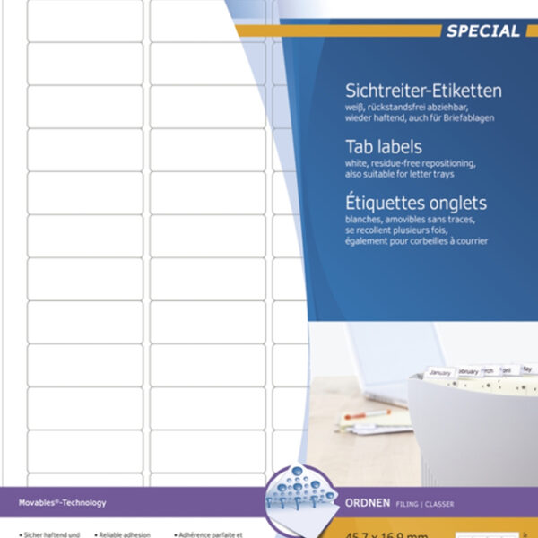 HERMA zichtruiter-etiketten SPECIAL, 45,7 x 16,9 mm, wit
