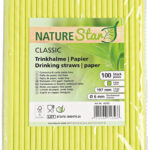 NATURE Star papieren drinkrietje Classic, 197 mm, limoengroen