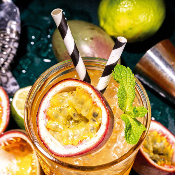 NATURE Star papieren rietje Classic, 197 mm, rood/wit