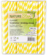 NATURE Star papieren rietje Classic, 197 mm, rood/wit