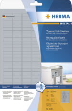 HERMA folie-etiketten typeplaatje SPECIAL, 25,4 x 10 mm, 25 vel A4, permanent, zilver, mat