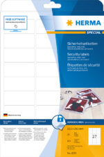HERMA sluitetiketten SPECIAL, 63,5 x 29,6 mm, 25 vel A4, permanent, wit