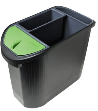 EXACOMPTA prullenbak TOPLINE, 26 liter, zwart/antraciet