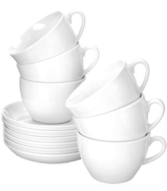 Esmeyer Cappuccino-kopjes 'Bistro', set van 6, wit