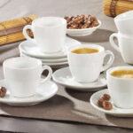 Esmeyer Espresso-kopjes 'Bistro', set van 6, wit