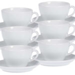Esmeyer koffie-kopjes 'Bistro', set van 6, wit