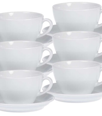 Esmeyer koffie-kopjes 'Bistro', set van 6, wit