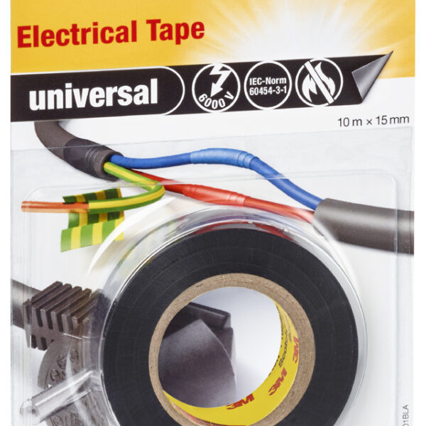 Scotch isoleer plakband universeel, 15 mm x 10 m, zwart