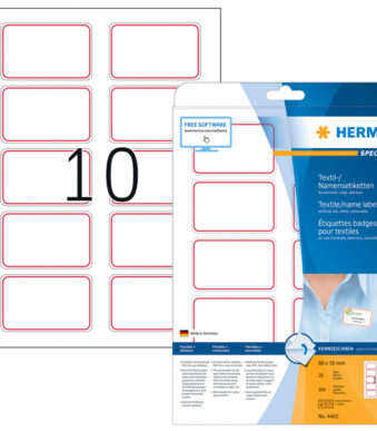 HERMA zelfklevende naametiketten 80 x 50 mm, acetaat-zijde, rode rand
