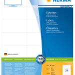 HERMA etiketten PREMIUM, 70 x 36 mm, wit, 500 vel, permanent