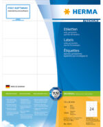 HERMA etiketten PREMIUM, 70 x 36 mm, wit, 500 vel, permanent