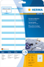 HERMA zelfklevende naametiketten SPECIAL, 63,5x29,6 mm, strepen blauw