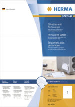 HERMA etiketten SPECIAL, 210 x 99 mm., geperforeerd, wit, 100 vel, permanent