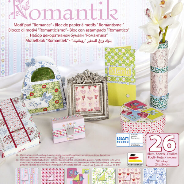 folia motiefblok 'Romantiek', 240 x 350 mm, 26 vel