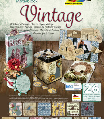 folia motiefblok 'Vintage', 240 x 350 mm, 26 vel
