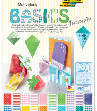 folia motiefblok 'Basic Intensief', 240 x 340 mm, 20 vel