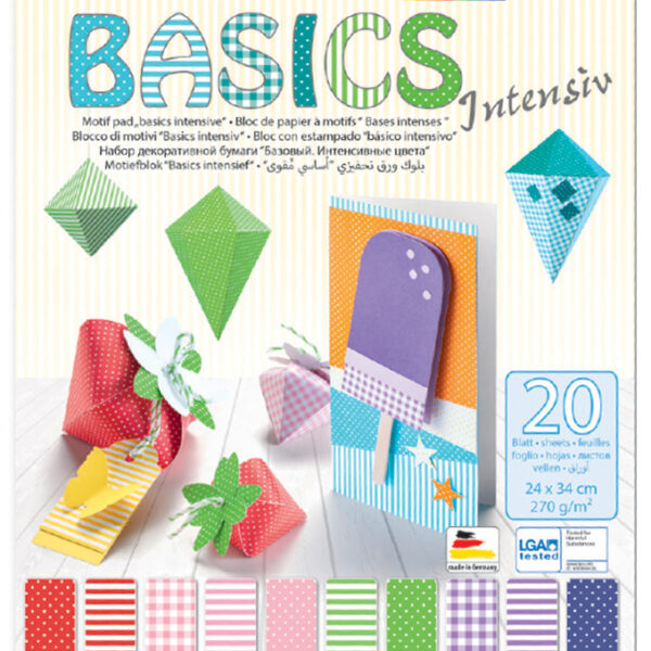 folia motiefblok 'Basic Intensief', 240 x 340 mm, 20 vel