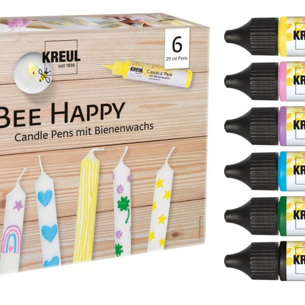 KREUL Candle Pen 'Bee Happy', set van 6 kaarsenpennen