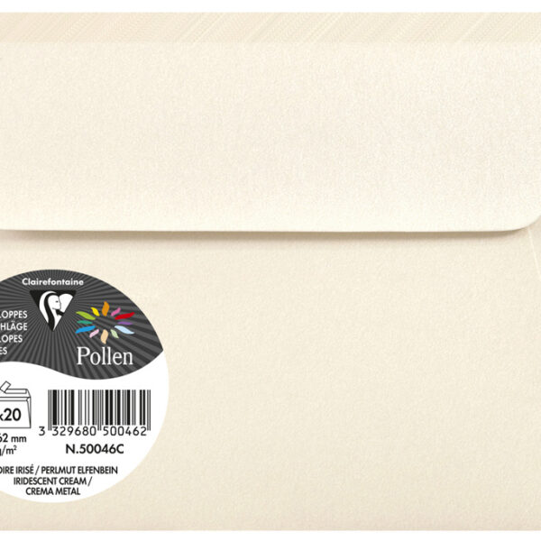 Pollen by Clairefontaine envelop 114 x 162 mm, parelmoer-ivoor, 120 g/m²