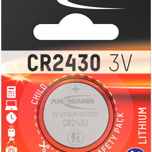 ANSMANN Lithium knoopcelbatterij/knoopbatterij ´CR2430´, 3,0 Volt, 1 op blister