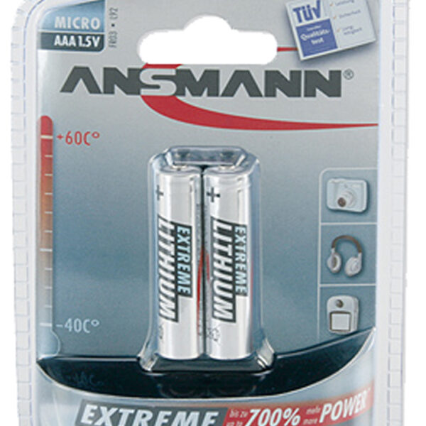 ANSMANN EXTREME LITHIUM Micro AAA (FR03), 1,5V, 2 op blister