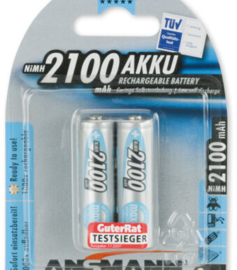 ANSMANN NiMH oplaadbare batterij maxE, Mignon (AA) 2.100 mAh, 2 op blister