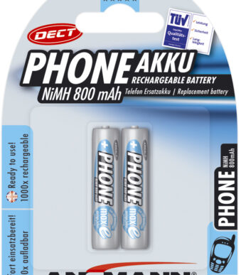 ANSMANN NiMH maxE DECT blue, Micro AAA, 800 mAh, 2 op blister