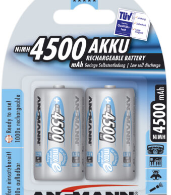 ANSMANN NiMH oplaadbare batterij max E, Baby (C), 4.500 mAh, 2 op blister