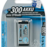 ANSMANN NiMH oplaadbare batterij maxE, 9V E-Block, 300 mAh, 1 op blister