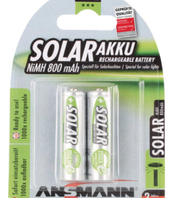 ANSMANN Solar NiMH batterij, Mignon AA, 800 mAh, 2 stuks op blister