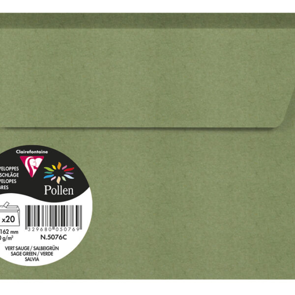Pollen by Clairefontaine envelop C6, 120 g/m2, saliegroen