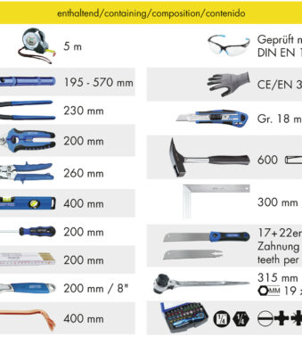 HEYTEC gereedschap-rugzak ´dakdekker´, met inhoud, 50-delig