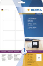 HERMA ZIP-diskette-etiketten SPECIAL, 59 x 50 mm, 25 vel A4, permanent, wit