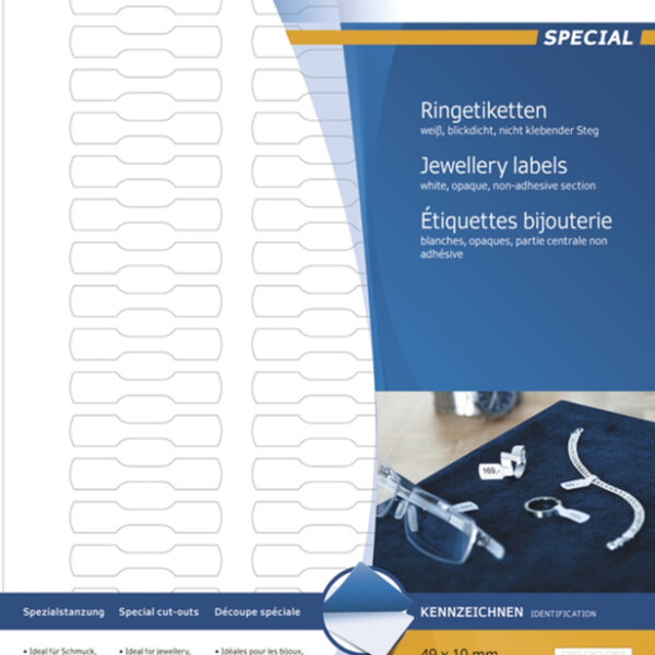 HERMA halteretiketten / ringetiketten SPECIAL, 49 x 10 mm, wit