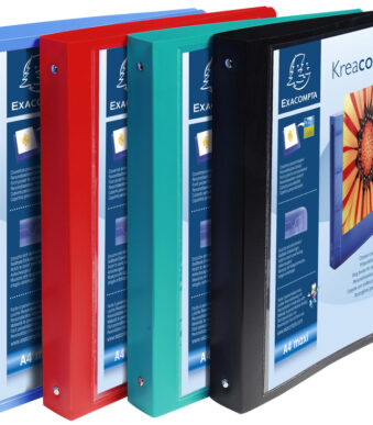 EXACOMPTA ringband Kreacover, PP, 4-rings mechaniek, A4, kleuren assorti, rug 40 mm