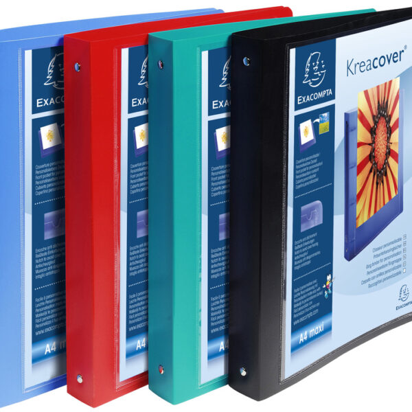 EXACOMPTA ringband Kreacover, PP, 4-rings mechaniek, A4, kleuren assorti, rug 40 mm