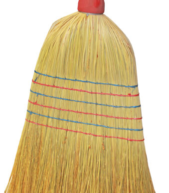Peggy Perfect bezem van rijststro, met houten steel, 6-naads