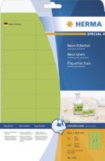 HERMA universele etiketten SPECIAL, 63,5 x 29,6 mm, 20 vel A4, permanent, fluor groen