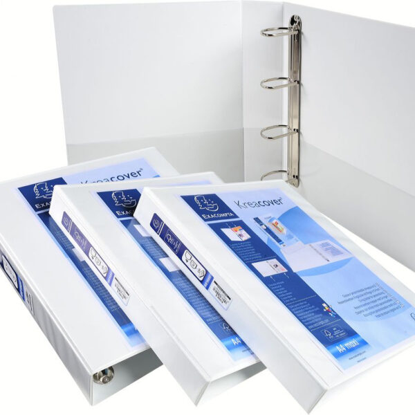 EXACOMPTA Presentatie-ringband, A4, wit, 4D-ring 15, rug 34 mm