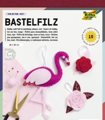 folia knutselvilt TON-IN-TON MIX, 200 x 300 mm, rood