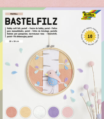 folia knutselvilt, 200 x 300 mm, 150 g/m2, pastelkleuren