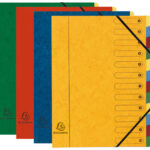 EXACOMPTA elastomap Harmonica, karton, 12 vakken, kleuren assorti