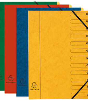 EXACOMPTA elastomap Harmonica, karton, 12 vakken, kleuren assorti